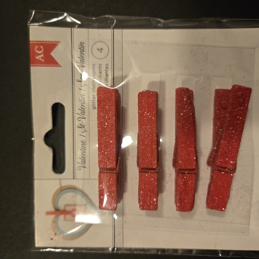 AC Red Glitter Clothespins